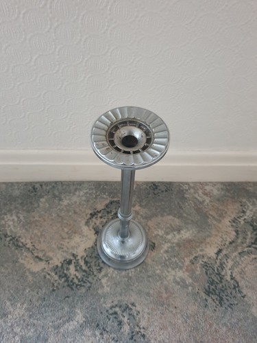 Vintage chrome tall ashtray - vintage,