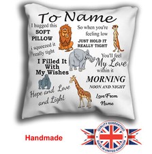 Personalised Animal Cushion Cuddle Pillow Cushion Animal Pillowcase 
