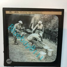 WW2 Home Front AFS Fire fighting Glass Slide Making up Equipment 