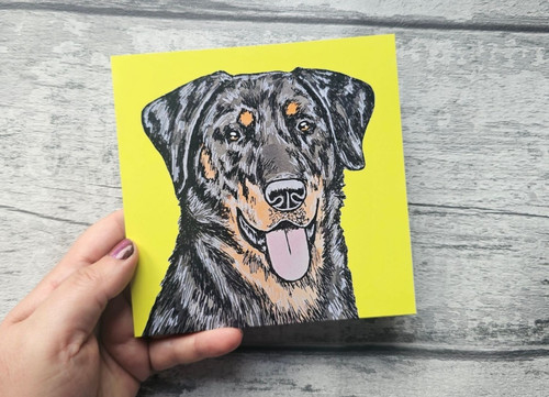Beauceron greetings card - beauceron,