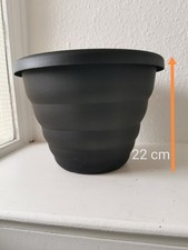 12 Litre Black Plastic Pot Indoors Outdoirs Balcony Garden