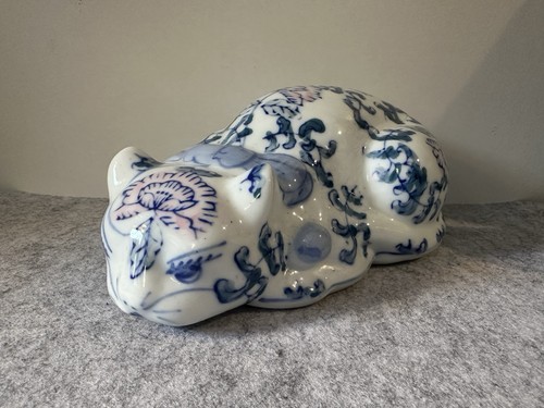 Chinese porcelain sleeping cat - chinese,