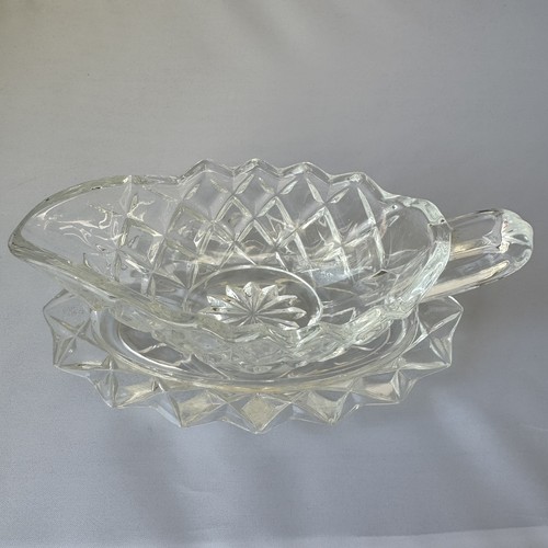 Cut glass sauce boat - sauce,