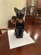 A China Statue of A Dark Blue Cat That Is 10.5 Inches Tall. Very Attractive Item
