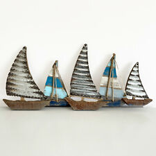 Vintage Metal Sailing Boat Wall Art 63cm Nautical Hanging Bathroom Decoration 