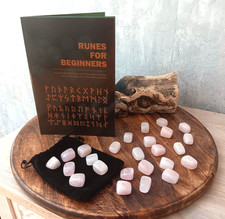 Rose quartz rune stone set - rune,