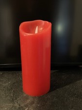 Cole & Bright Red Candle Flame Flickering Battery Operated Timer 18cm Approx.