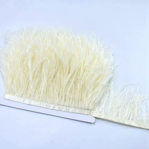 Ostrich feather fringe trim - fringe, 1m
