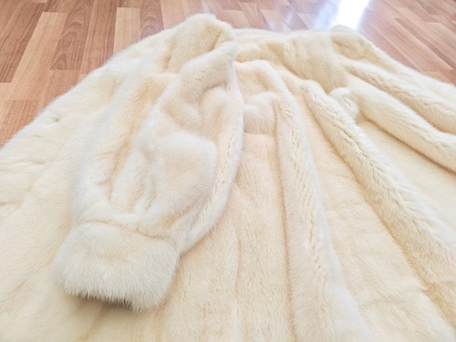 Pure white real mink - mink, fur