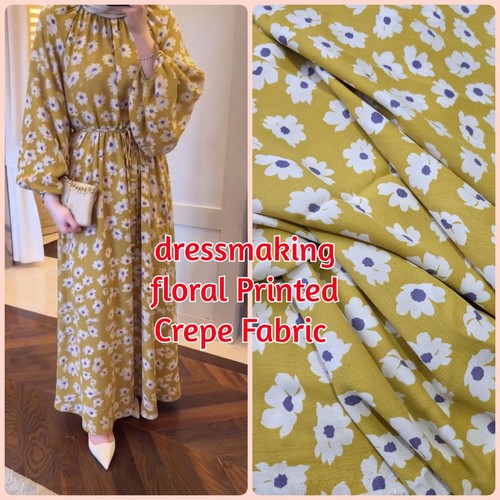 Yards printed crepe fabric - printed,
