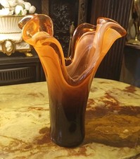 large mid century Italian Murano sommerso  glass vase - 29.6 cm With Label 