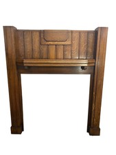 ART DECO 20 30s ANTIQUE SOLID OAK FIRE SURROUND OVERMANTLE PERIOD FIREPLACE WOOD