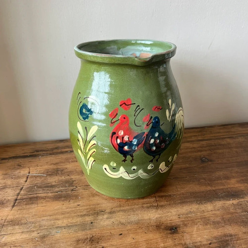 Hungarian folk ceramic green - folk,