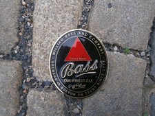 VINTAGE BASS ALE  HEAVY BRASS PUB HOME BAR MAN CAVE ADVERTISING PUMP CLIP BADGE