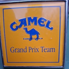RARE VINTAGE CAMEL GRAND PRIX TEAM METAL CAR  BADGE