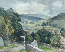 Ethel May Mallinson Original C20thVintage Watercolour Painting Leyburn Yorkshire