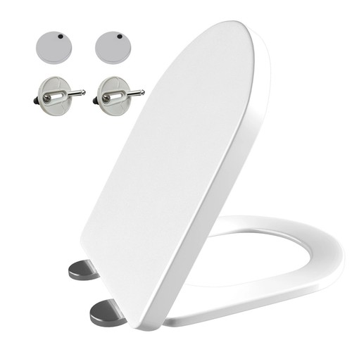 Heavy duty white toilet seat - toilet,
