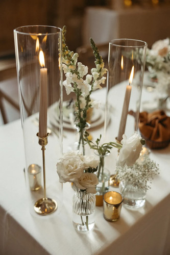Set glass cylinder vase - glass,