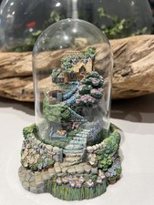 Lavender Hill Cottage - Franklin Mint - Hand Painted with Glass Dome