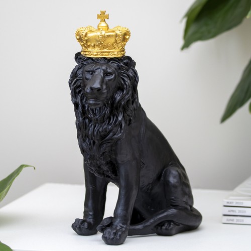 Black lion with gold - lion,