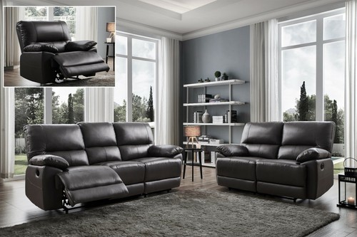 Black genuine leather seater - genuine,