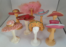 Miniature Hats with Stands Figures Ornaments x8 A53 G240