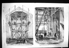 Old 1861 Great Exhibition Building Traversing Platform Hoisting Appar Victorian