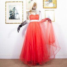 Vintage 1980s Coral Tulle
