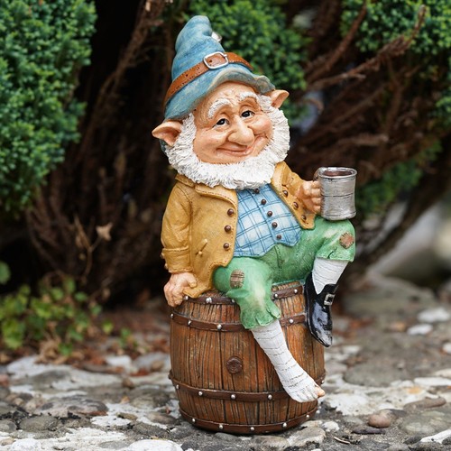 Cask gnome barrel resin - barrel, garden