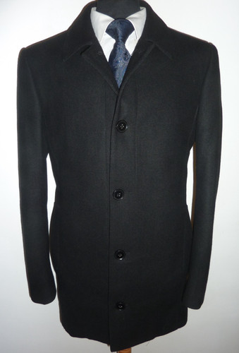 Mens blazer black overcoat - black,