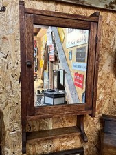 A 1930’s/ 40’s Wooden Wall Hung Mirrored Medicine/ Shave Cabinet