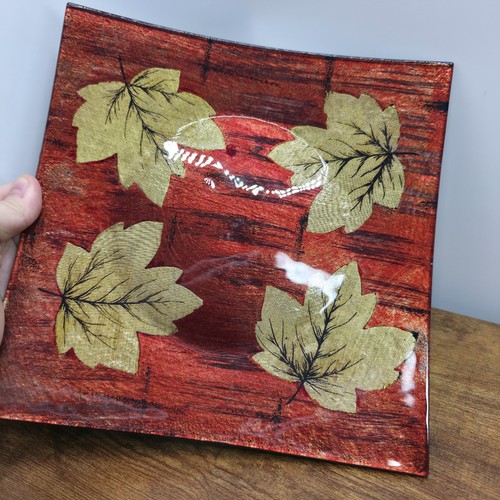 Decorative square glass plate - glass,