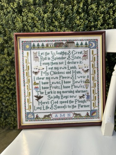 Vintage framed needlepoint