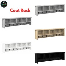 Wall-Mounted Coat Rack with Shelf Clothes Hanger Rack Engineered Wood vidaXL