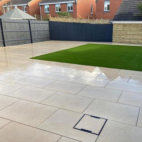 Beige porcelain paving - porcelain,