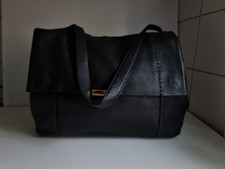 TED BAKER DESIGNER WOMENS BLACK REAL LEATHER SHOULDER TOTE SATCHEL HANDBAG