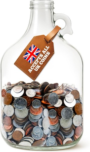 000 glass coin jar - £2,000+,
