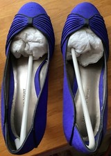 LADIES COBALT BLUE HIGH HEEL SHOES BY JACQUES VERT SIZE 5 (38) EXC.COND.