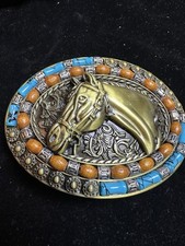 Western belt buckle - buckle, horse