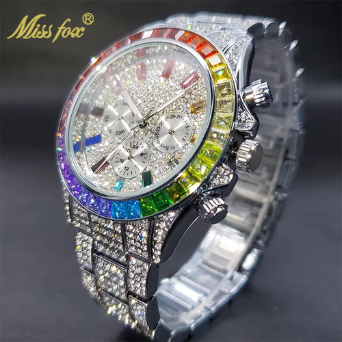 Hip hop luxury silver colorful - silver,