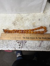 ANTIQUE BUTTERSCOTCH AMBER BEAD NECKLACE 16g APPROX 15 INCH