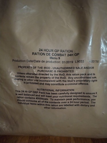 British army hour ration - british,