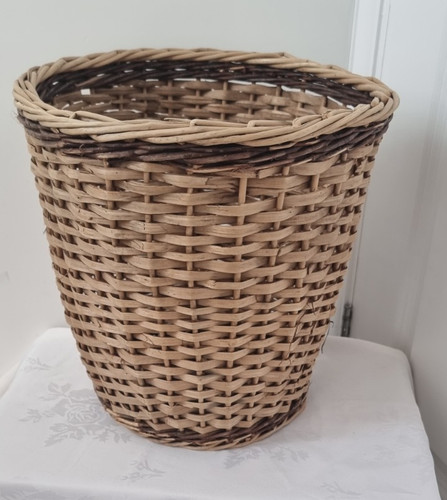 Round wicker basket brown - basket,
