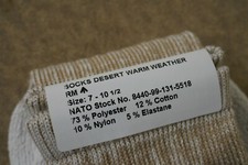 Army Issue Desert Warm Weather Coolmax Combat Socks UK SIZE 7-10 - PACK OF FIVE 