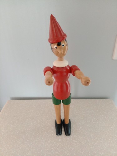 Wooden painted pinocchio - wooden,