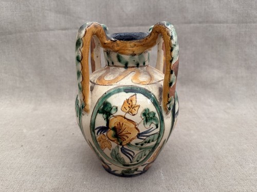 Italian maiolica four handled - italian,