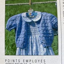 Baby Cardigan 6-18 Months - Vintage Knitting Pattern In French From Magazine