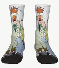 Dr Bunsen & Beaker Muppets Character Novelty Socks L One Size Unisex
