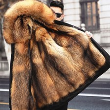 mens Faux mink fur lined long