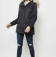 Miss Selfridge Navy Faux Fur